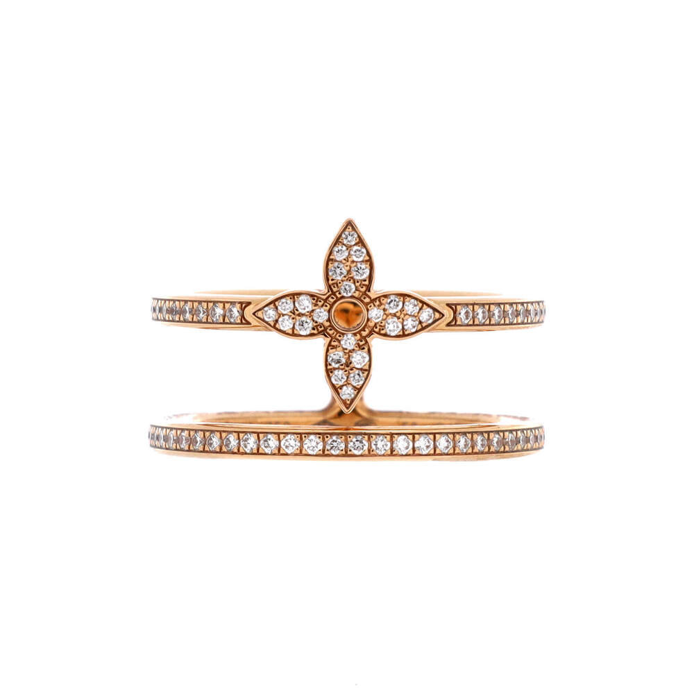 Louis Vuitton Idylle Blossom Two-Row Ring 18K Rose Gold and Diamonds